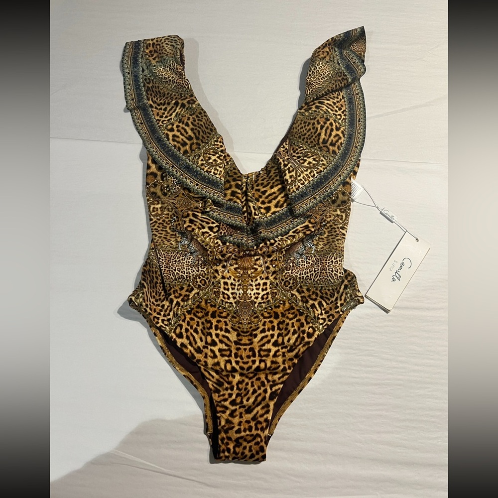 NWT CAMILLA DEEP V “LADY LODGE” FRILL ONE PIECE